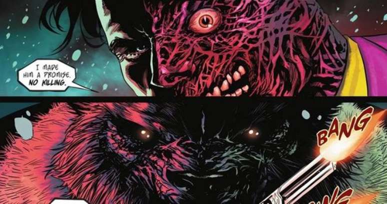 Gael Tenclaw oferece o perfeito contraste mitológico de Batman, revelando sua verdadeira faceta licantrópica como um homem-lobo (Imagem: Reprodução/DC Comics)