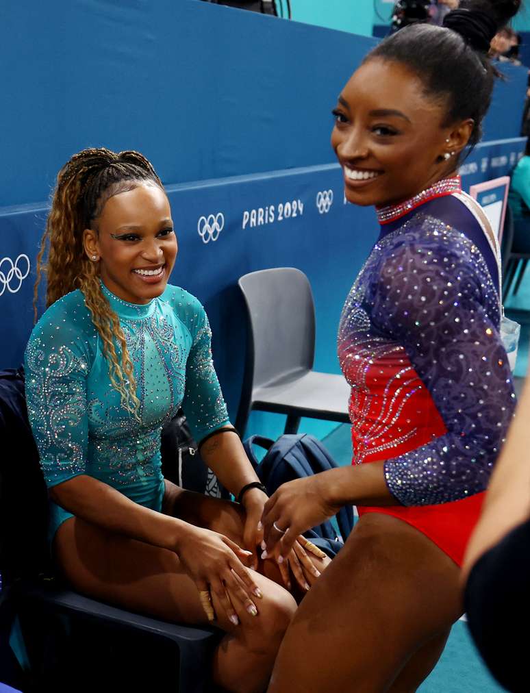 Final do Solo Feminino - Bercy Arena, Paris, França - 05 de agosto de 2024. Rebeca Andrade e Simone Biles