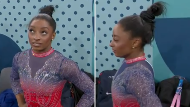 Reação de Simone Biles após nota de Rebeca Andrade no solo viraliza na web: ‘Acho que ela levou essa’