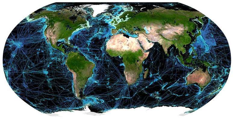 As áreas do fundo do oceano em preto ainda não foram adequadamente estudadas