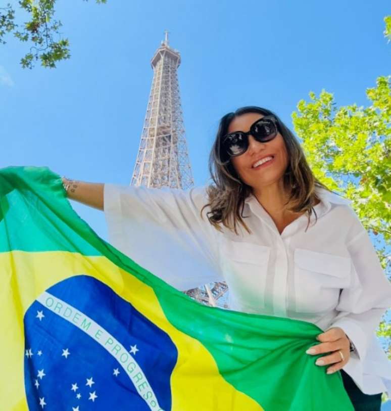 A primeira-dama Rosângela da Silva, a "Janja", durante a Olimpíada de Paris