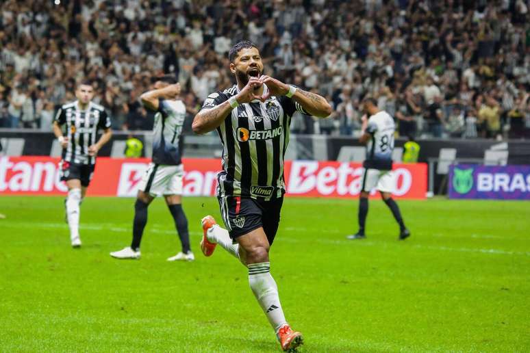 Hulk (Atlético-MG) comemorando seu gol contra o Corinthians, no dia 28.07.2024 