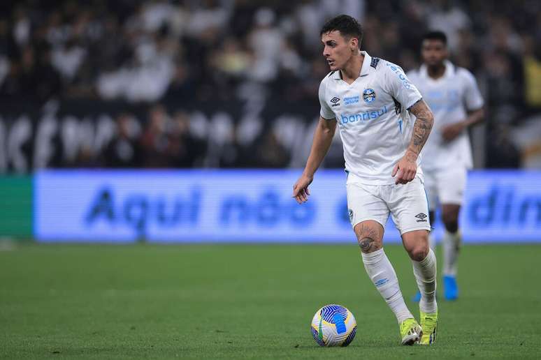 Pavon (Grêmio) durante jogo contra o Corinthians, no dia 31.07.2024 