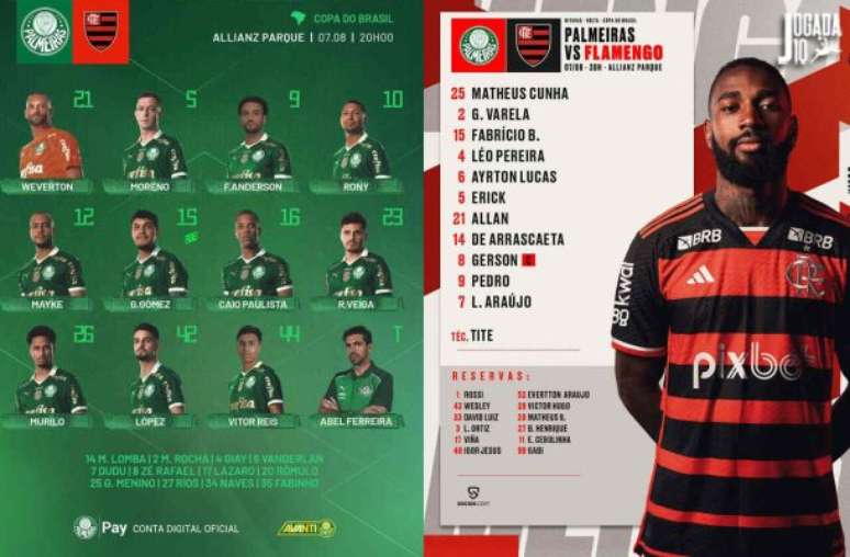 Palmeiras e Flamengo duelam nesta quarta-feira –