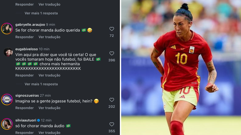 Após Jenni Hermoso dizer que seleção brasileira ‘não joga futebol’, seu Instagram foi 'invadido' com comentários 