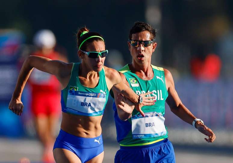 Viviane Lyra e Caio Bonfim, dupla do Brasil no revezamento misto da marcha atlética 