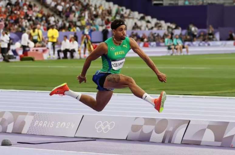 Almir Jr competiu nas semifinais do salto triplo dos Jogos de Paris-2024