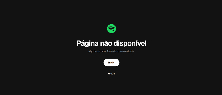 Versão web do Spotify apresentou instabilidade para usuários