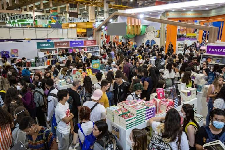 Imagem da Bienal do Livro de São Paulo de 2022 no Expo Center Norte. Edição de 2024 será maior e volta a ocorrer no Distrito Anhembi.