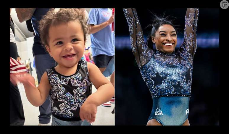 A sobrinha de Simone Biles encantou os torcedores ao surgir com o mesmo collant da ginasta.