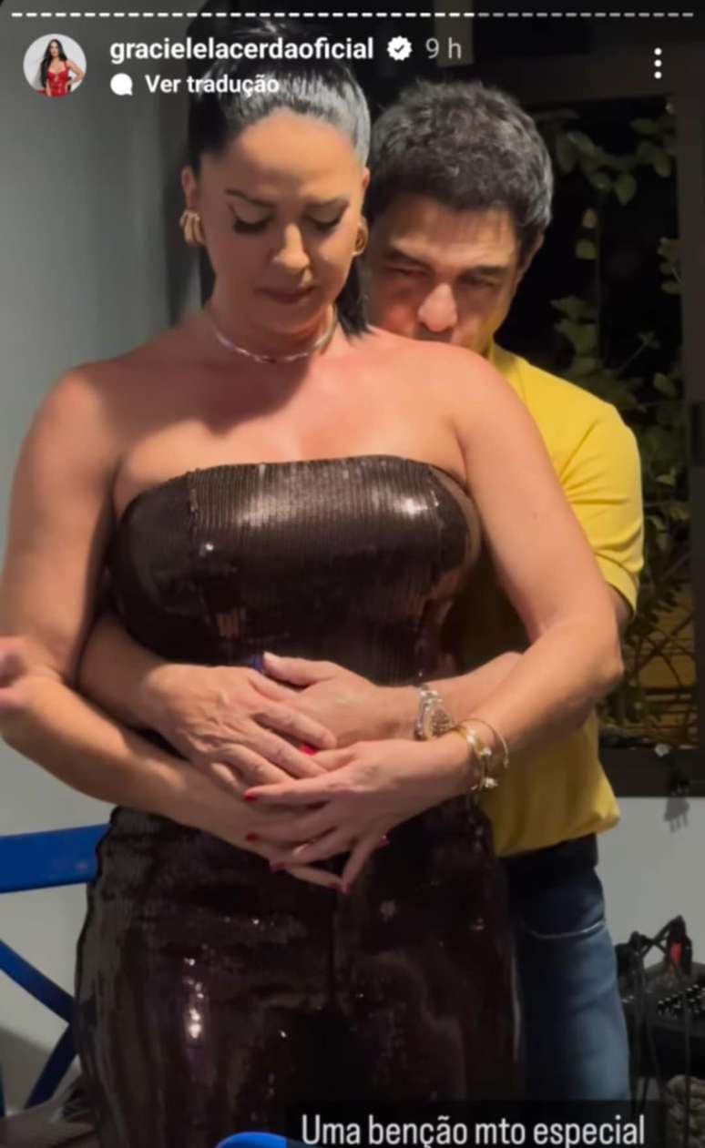 Graciele Lacerda se emociona em momento de ora&ccedil;&atilde;o com Zez&eacute; Di Camargo no anivers&aacute;rio da sogra 