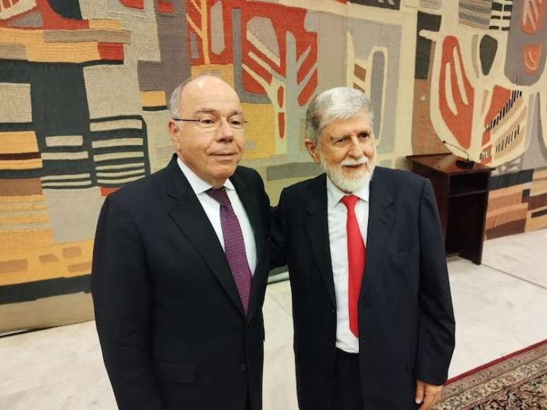 Mauro Vieira e Celso Amorim no Itamaraty