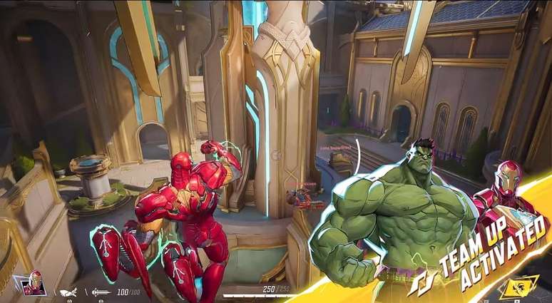 O sistema de Team Up combina os poderes de diferentes jogadores na partida