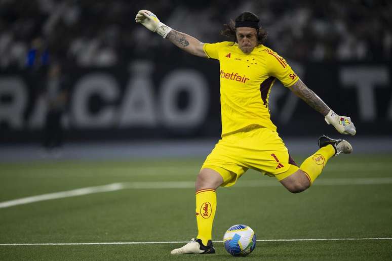 Cássio (Cruzeiro) durante jogo contra o Botafogo, no dia 28.07.2024