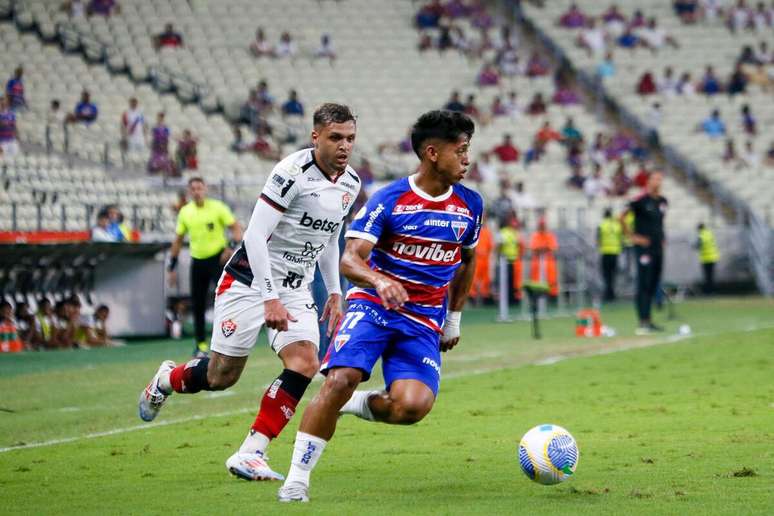 Kervin Andrade (Fortaleza) durante jogo contra o Vitória, no dia 17.07.2024 