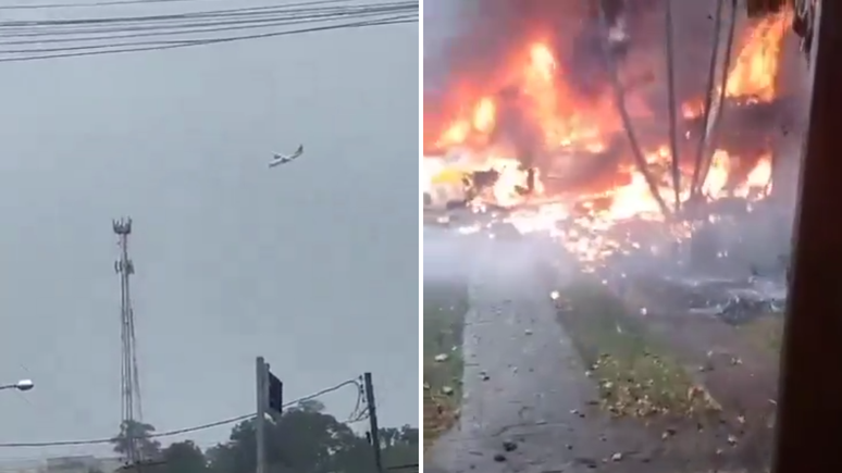 Avião com 62 pessoas a bordo cai em Vinhedo (SP)