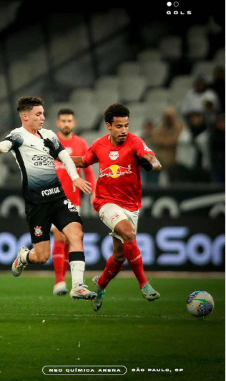 Com gol de estreante, Corinthians e Red Bull Bragantino empatam em São Paulo pelo Brasileirão. 