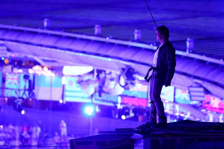 Tom Cruise na cerimônia de encerramento da Olimpíada de Paris