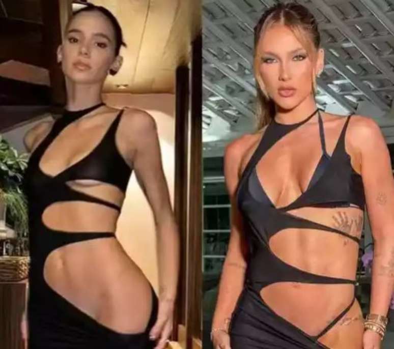 CaptionBruna Marquezine e Virginia Fonseca usaram vestido da marca Mugler (Imagens: Reprodução - Instagram / Montagem - RD1)