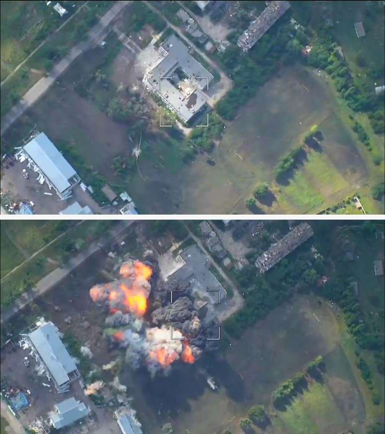 Bomba planadora russa atinge alvo em Lyptsi, no nordeste da Ucr&acirc;nia