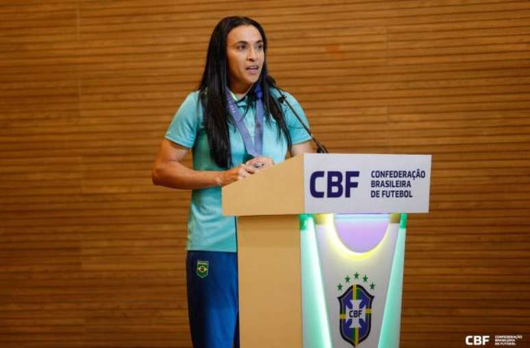 Marta durante o evento na CBF –