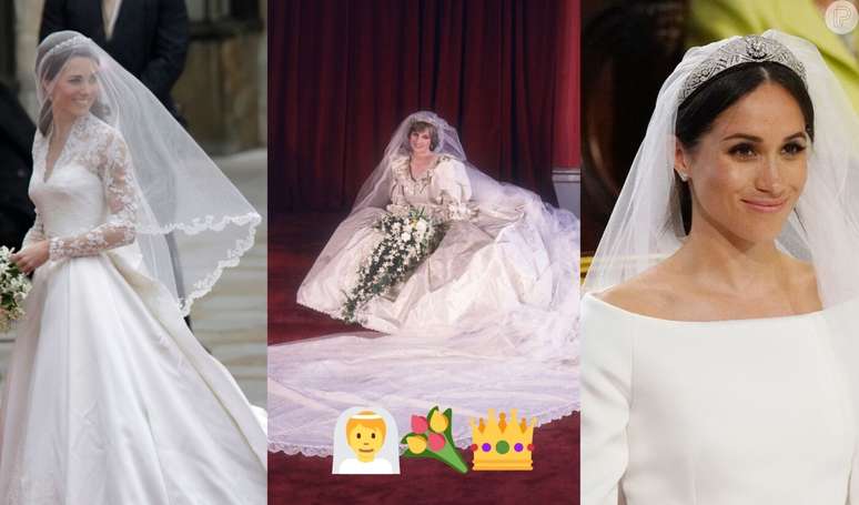 Os vestidos de casamento de Kate Middleton, Diana Spencer e Megan Markle são os mais buscados no Google.