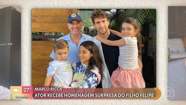 Marco Ricca e os quatro filhos &mdash;