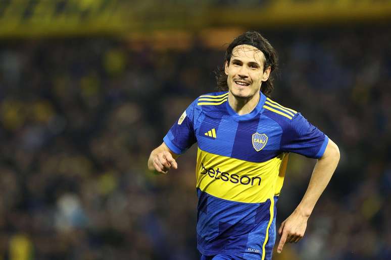 Edinson Cavani (Boca Juniors) comemorando seu gol contra o Banfield, no dia 31.07.2024.