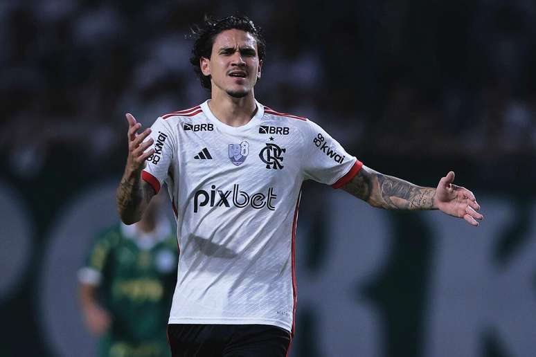 Pedro (Flamengo) durante jogo contra o Palmeiras, no dia 07.08.2024 