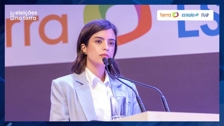 Tabata Amaral durante debate promovido nesta quarta-feira, 14, pelo Terra em parceria com o Estadão e a Fundação Armando Álvares Penteado (FAAP).