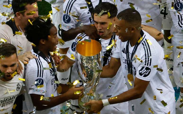 Endrick foi campeão da Supercopa da Europa pelo Real Madrid