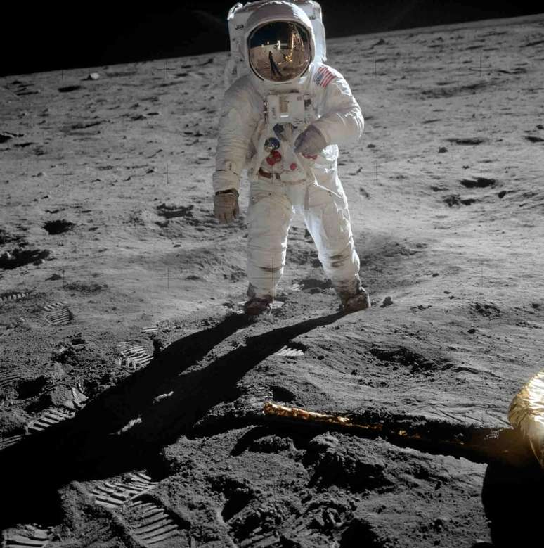 Buzz Aldrin na superfície da lua 