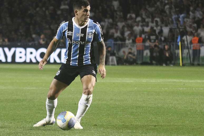 Villasanti (Grêmio) durante jogo contra o Corinthians, no dia 07.08.2024 