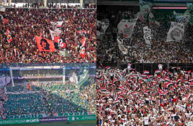 Flamengo, Corinthians, Palmeiras e São Paulo no Top4 entre as maiores torcidas do Brasil