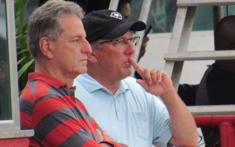 Presidente do Flamengo, Rodolfo Landim, e o dono da SAF do Botafogo, John Textor