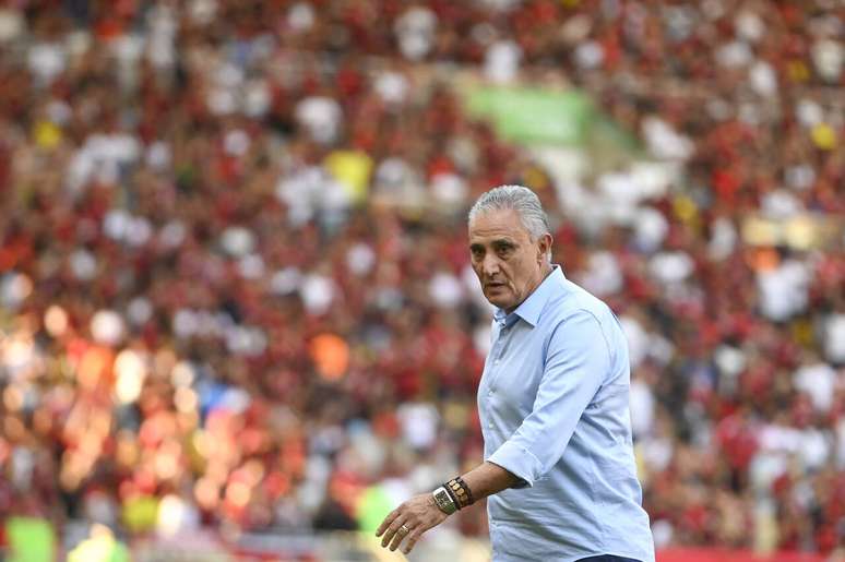 Tite during jogo do Flamengo –