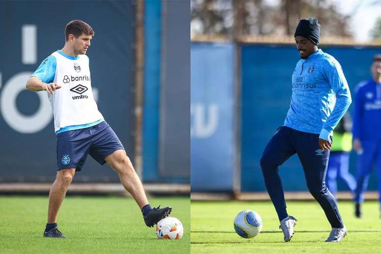 Dupla de zaga invicta deve estar entre os 11 iniciais na partida decisiva contra o Fluminense pela Libertadores – Fotos: Lucas Uebel / Grêmio FBPA