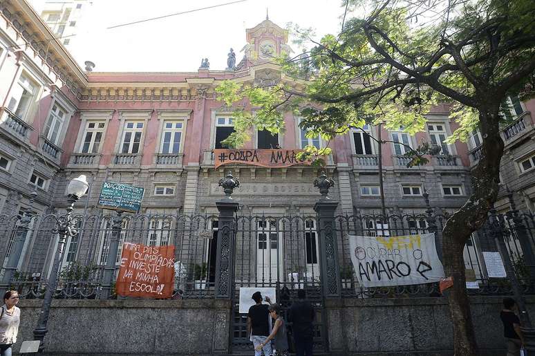 C.E. Amaro Cavalcanti durante a ocupação por estudantes secundaristas em protesto contra os cortes na educação em 2016  