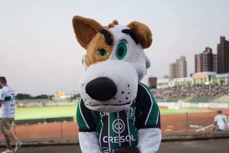 Dogão, o mascote do Maringá, foi agredido durante partida da Série D do Campeonato Brasileiro.