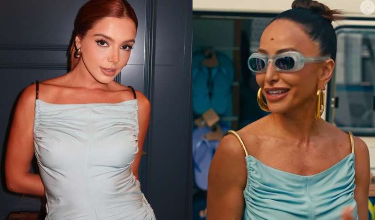 Giovanna Lancellotti repetiu o mesmo look usado por Sabrina.