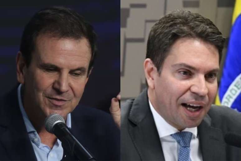 O prefeito do Rio, Eduardo Paes (à esquerda), e o deputado federal Alexandre Ramagem (à direita)