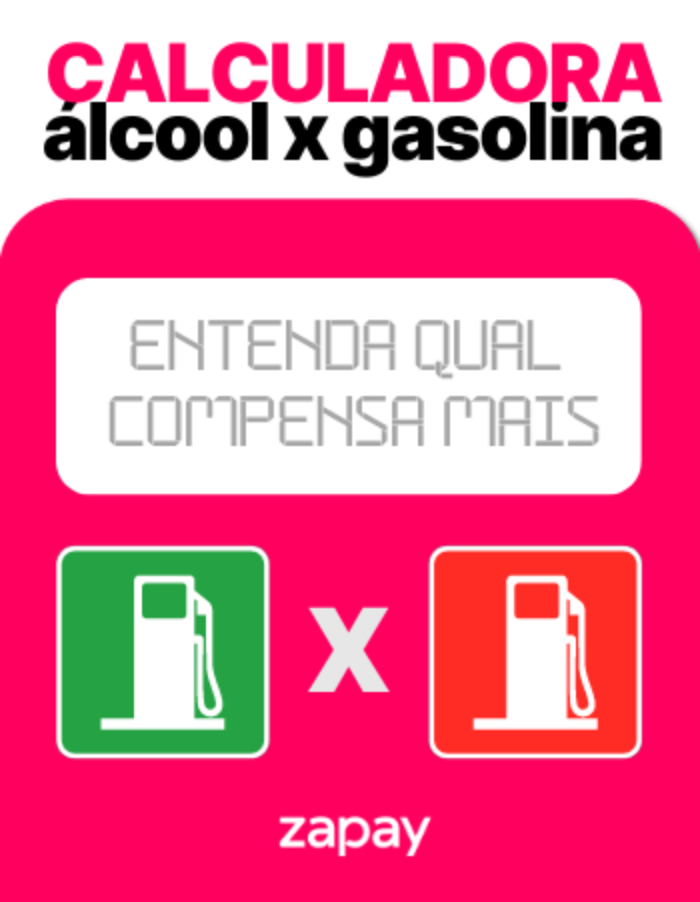 Calculadora Zapay: comparação entre etanol (álcool) e gasolina