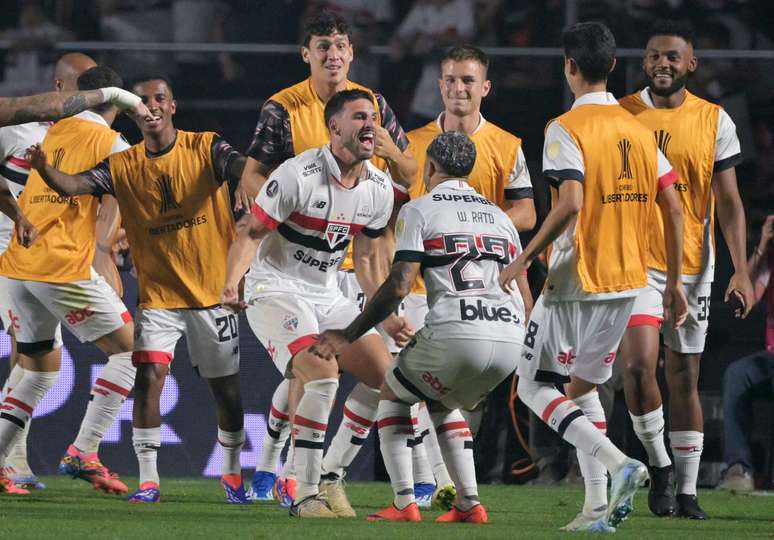 São Paulo se classifica às quartas da Libertadores (Photo by NELSON ALMEIDA / AFP) (Photo by NELSON ALMEIDA/AFP via Getty Images)