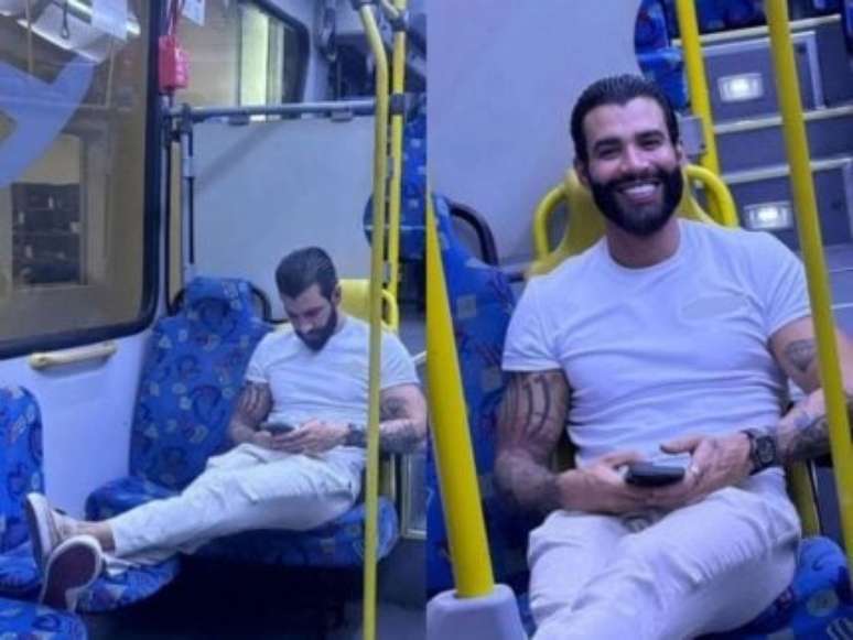 Gusttavo Lima é flagrado em ônibus e web reage: “As coisas não estão fáceis”