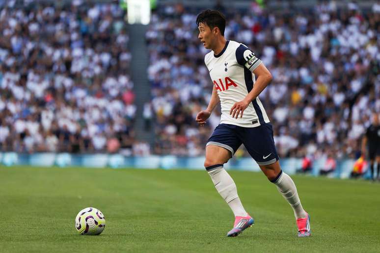 Son Heung-Min (Tottenham) durante jogo contra o Bayern de Munique, no dia 10.08.2024 