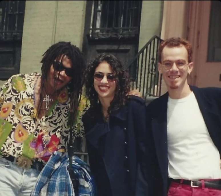 Da direita para a esquerda: Carlinhos Brown, Marisa Monte e Nando Reis