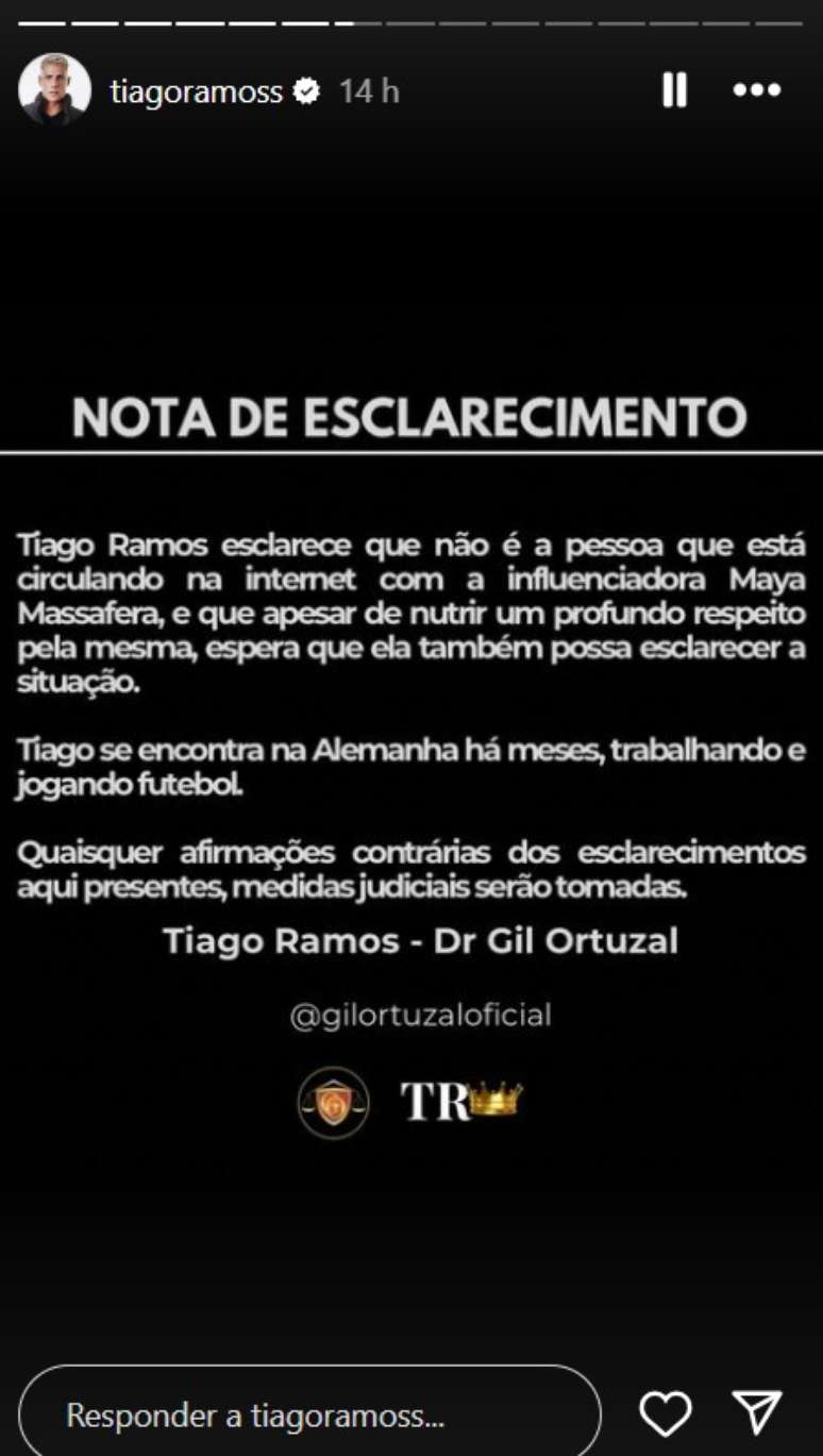 Nota Tiago Ramos (Reprodução/Instagram)