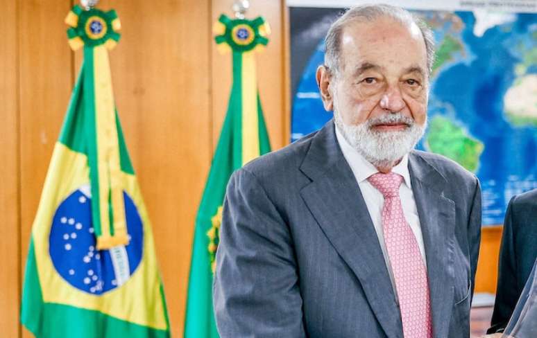 Carlos Slim Helú em visita ao Brasil.