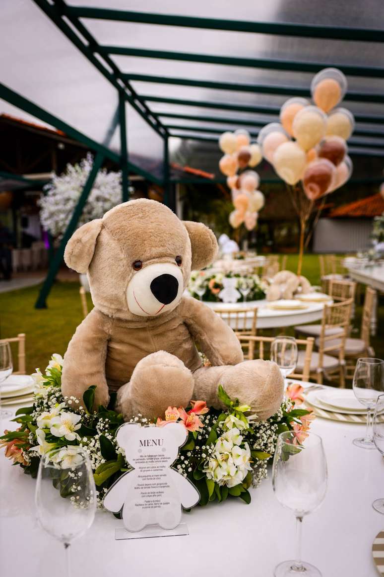 Detalhe da decoração do chá revelçao de Zezé Di Camargo e Graciele 