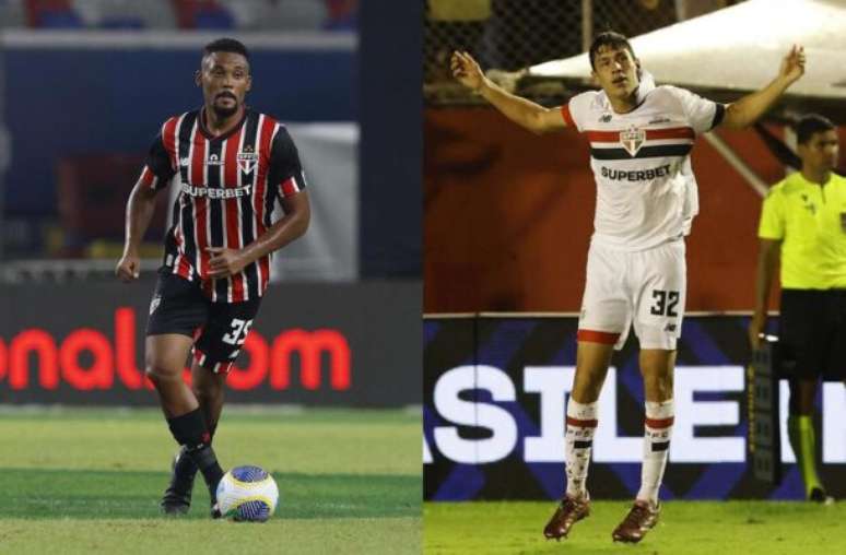 Sabino e Ferraresi disputam a posição na zaga do São Paulo – Fotos: Rubens Chiri / saopaulofc.net